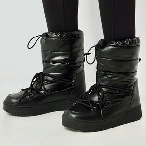 EUC Puffy Waterproof Winter Boots - 3M Thinsulate - Black - Size 8